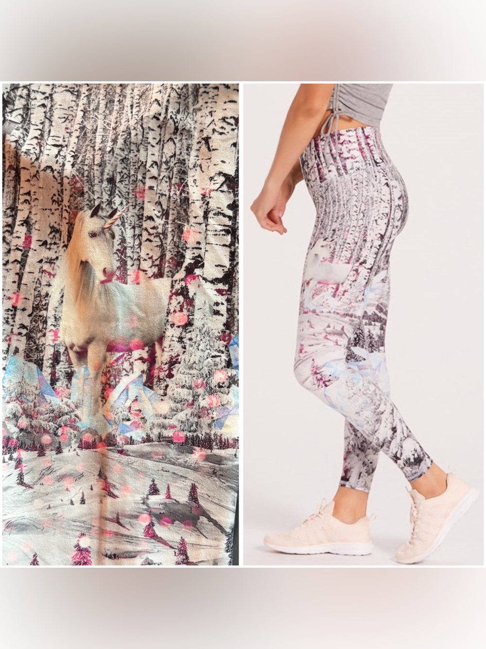 Niyama Sol Unicorn Forbidden Forest Barefoot Leggings NWOT